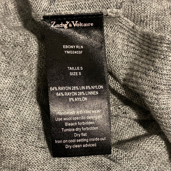 ZADIG & VOLTAIRE grey linen cardigan size small - Picture 10 of 10